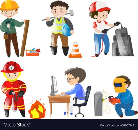 People working different jobs Royalty Free Vector Image