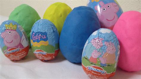 Peppa Pig | Play Doh Surprise Eggs | Kinder Surprise HD   YouTube