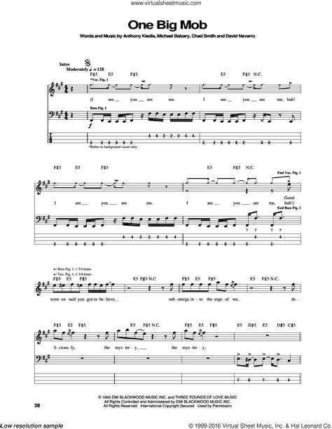 Peppers   One Big Mob sheet music for bass  tablature ...