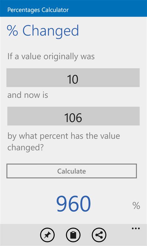 Percentages Calculator for Windows 10 Mobile