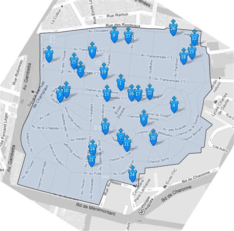 Père Lachaise Cemetery map | Un jour de plus à Paris