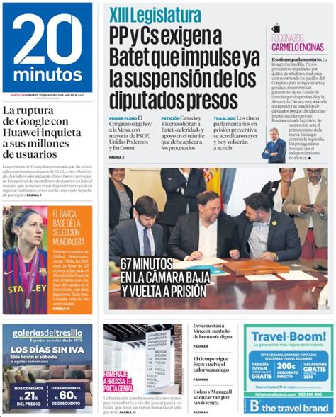 Periódico 20 Minutos   Barcelona  España . Periódicos de España ...