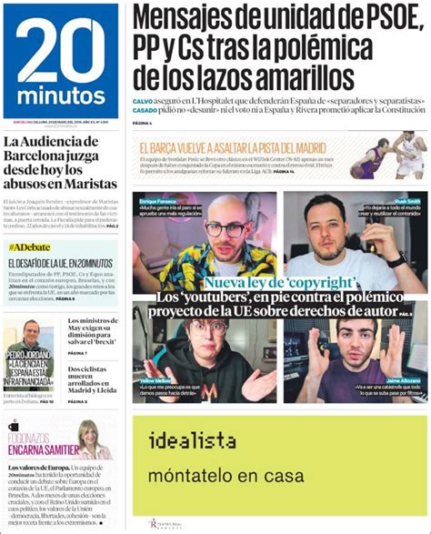 Periódico 20 Minutos   Barcelona  España . Periódicos de España ...