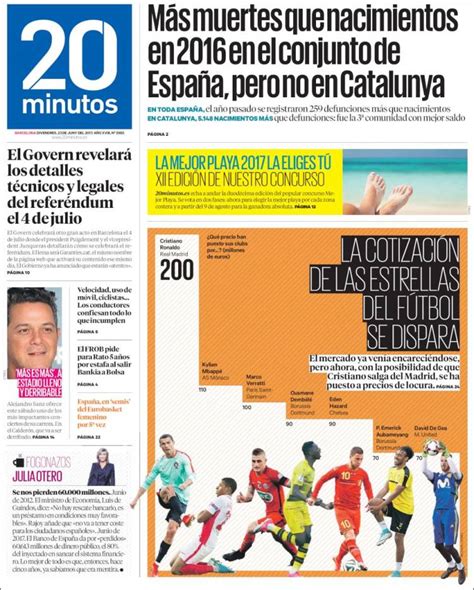 Periódico 20 Minutos   Barcelona  España . Periódicos de España ...