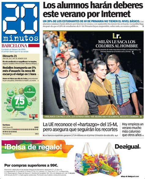 Periódico 20 Minutos   Barcelona  España . Periódicos de España ...