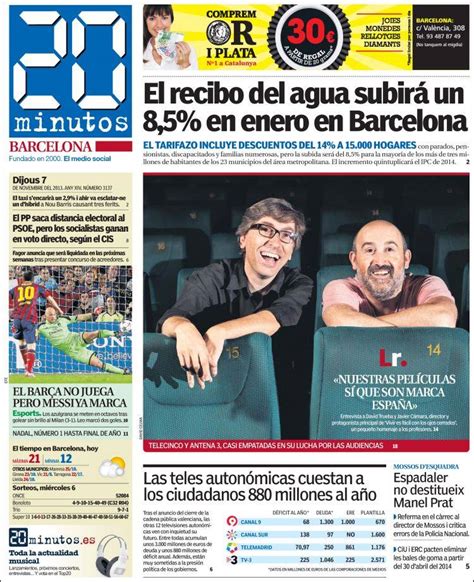 Periódico 20 Minutos   Barcelona  España . Periódicos de España ...