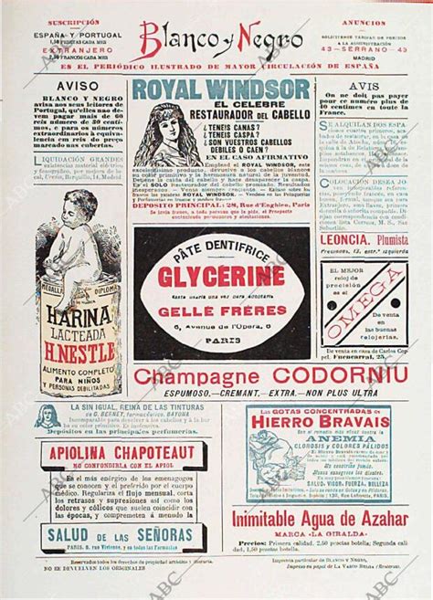 Periódico BLANCO Y NEGRO MADRID 06 10 1900,portada   Archivo ABC