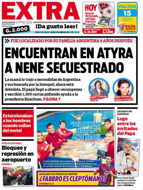Periódico Diario Extra  Paraguay . Periódicos de Paraguay ...