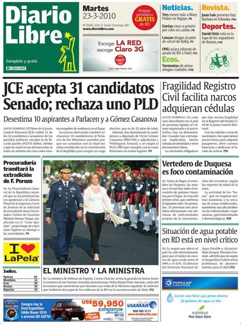 Periódico Diario Libre  R. Dominicana . Periódicos de R ...