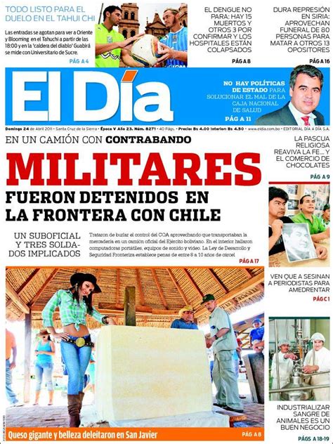 Periódico El Día  Bolivia . Periódicos de Bolivia. Edición ...