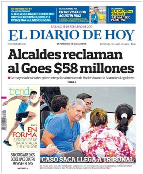 Periódico El Diario de Hoy  El Salvador . Periódicos de El ...