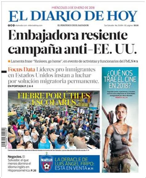 Periódico El Diario de Hoy  El Salvador . Periódicos de El ...