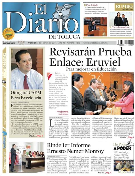 Periódico El Diario de Toluca  México . Periódicos de México. Edición ...