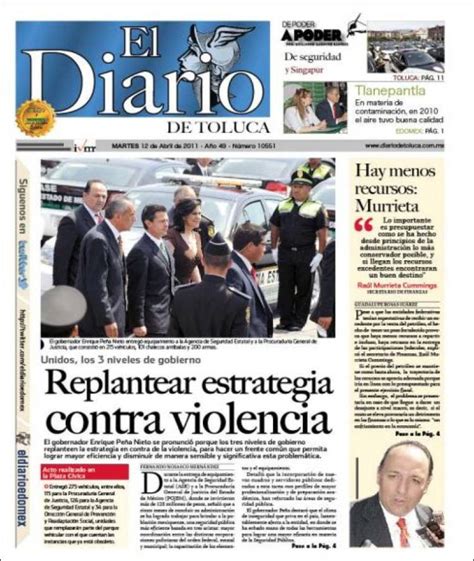 Periódico El Diario de Toluca  México . Periódicos de México. Edición ...