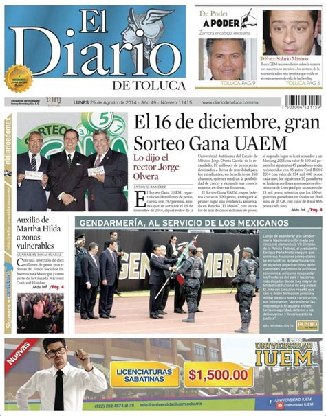 Periódico El Diario de Toluca  México . Periódicos de México. Toda la ...