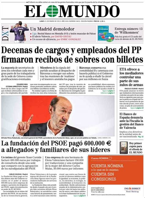 Periódico El Mundo  España . Periódicos de España. Edición ...