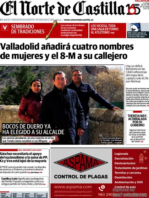 Periodico El Norte de Castilla   25/3/2019