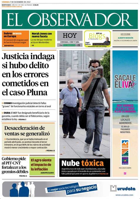 Periódico El Observador  Uruguay . Periódicos de Uruguay ...