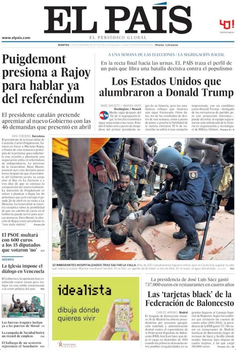 Periódico El País  España . Periódicos de España. Toda la ...