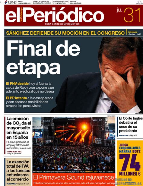 Periodico El Periódico de Catalunya Castellano    31/5/2018