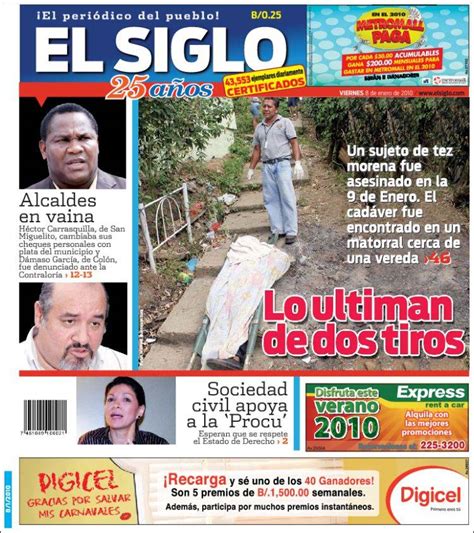 Periódico El Siglo  Panamá . Periódicos de Panamá. Edición ...