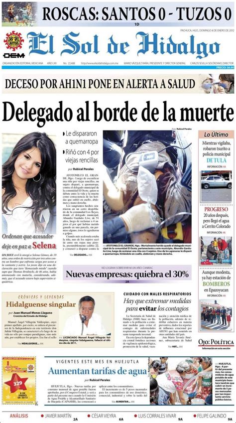 Periódico El Sol de Hidalgo  México . Periódicos de México. Edición de ...