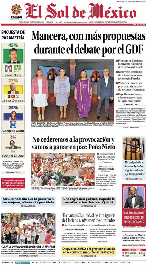 Periódico El Sol de México  México . Periódicos de México. Edición de ...