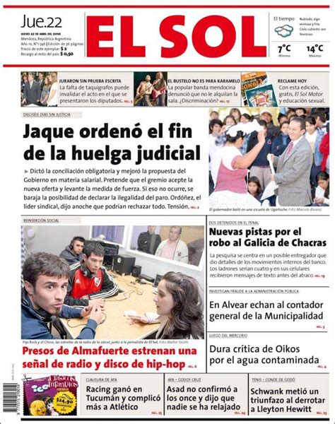 Periódico El Sol Diario  Argentina . Periódicos de Argentina. Edición ...