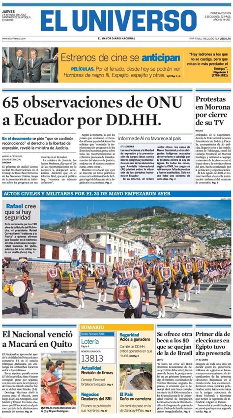 Periódico El Universo   Ecuador  Ecuador . Periódicos de ...