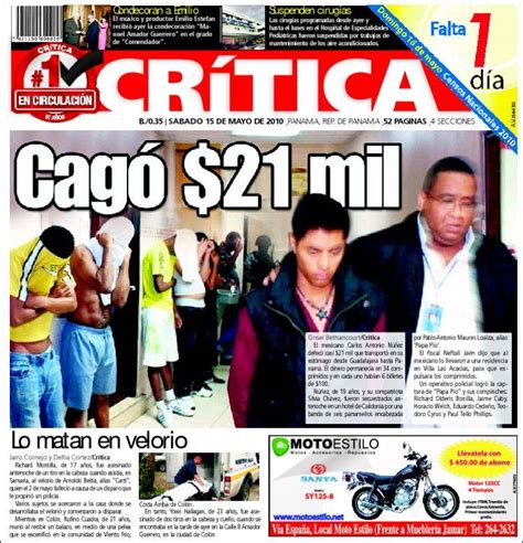 Periódico La Crítica Libre  Panamá . Periódicos de Panamá ...
