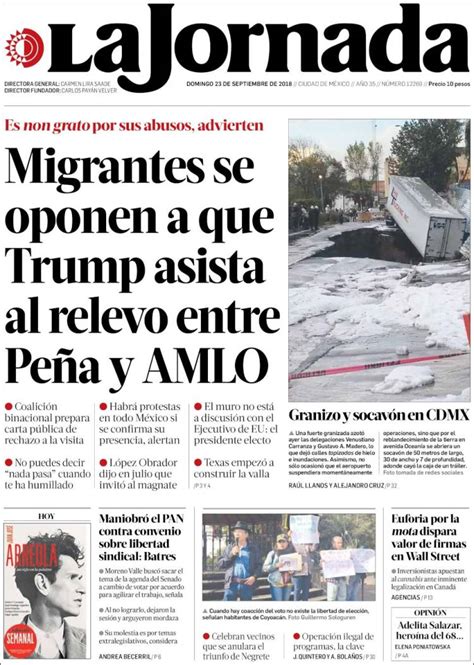 Periódico La Jornada  México . Periódicos de México. Edición de domingo ...
