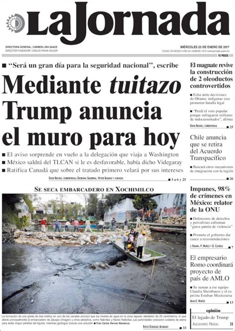 Periódico La Jornada  México . Periódicos de México. Edición de ...