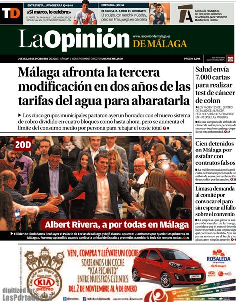 Periodico La Opinión de Málaga   10/12/2015