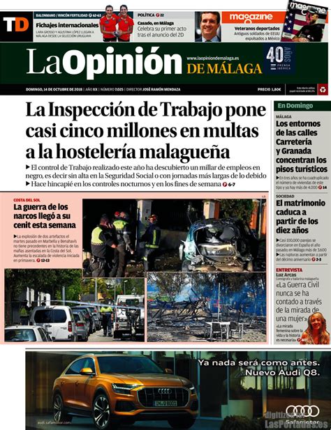 Periodico La Opinión de Málaga   14/10/2018