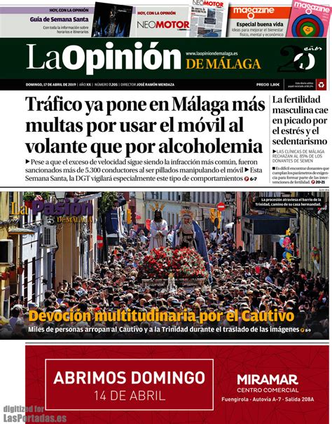 Periodico La Opinión de Málaga   14/4/2019