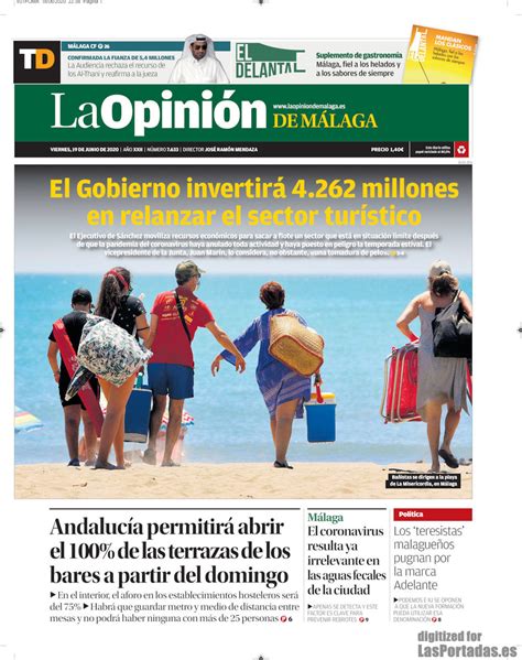 Periodico La Opinión de Málaga   19/6/2020