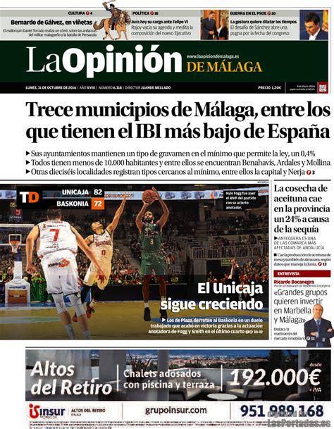 Periodico La Opinión de Málaga   31/10/2016