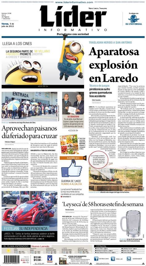 Periódico Lider Informativo  México . Periódicos de México. Edición de ...
