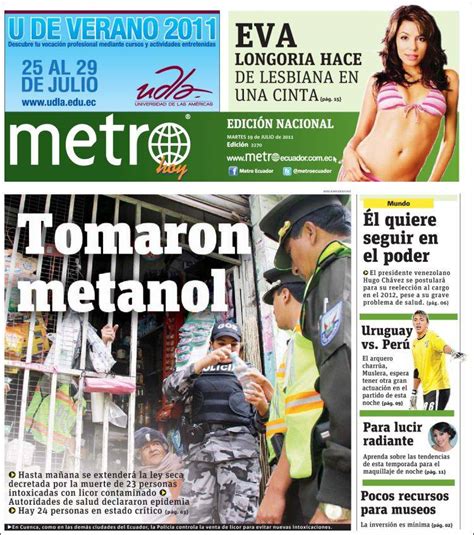 Periódico Metro Ecuador  Ecuador . Periódicos de Ecuador. Edición de ...