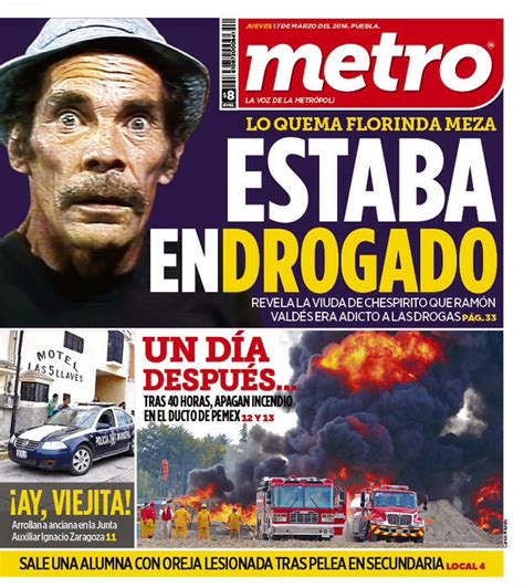 Periódico METRO on Twitter:  #Puebla La portada de hoy: https://t.co ...