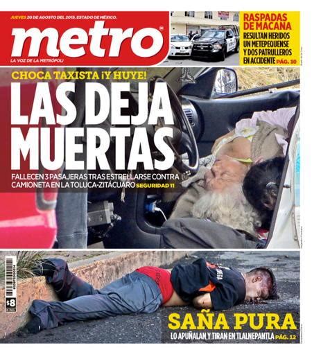Periódico METRO on Twitter:  #Toluca #Edomex La portada de hoy #muertas ...