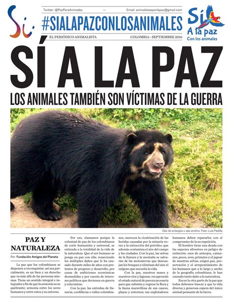 Periódico #SíALaPazConLosAnimales by Animalistas por la paz   Issuu