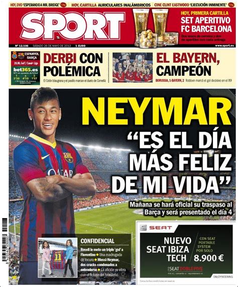 Periódico Sport  España . Periódicos de España. Edición de domingo, 26 ...