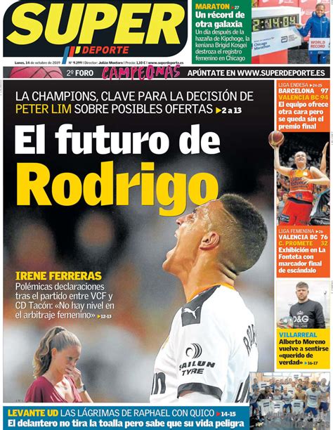 Periodico Super Deporte   14/10/2019