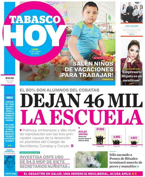 Periódico Tabasco Hoy  México . Periódicos de México ...