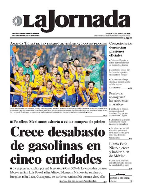 Periódico Tigres Uanl Campeón 2016.club Futbol Mexicano ...