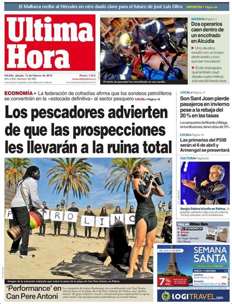 Periódico Última Hora  España . Periódicos de España. Edición de sábado ...