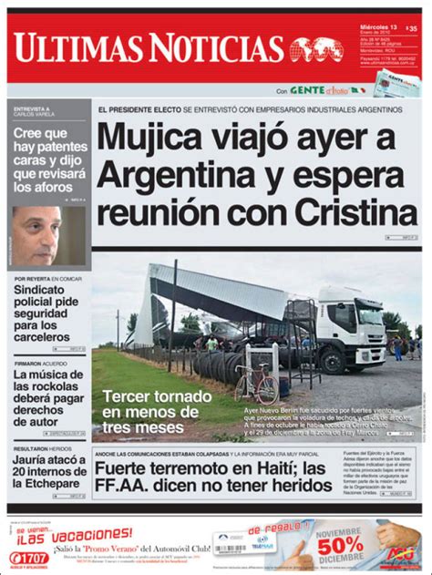 Periódico Últimas Noticias  Uruguay . Periódicos de ...