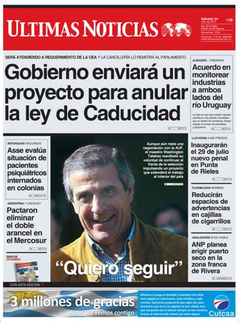 Periódico Últimas Noticias  Uruguay . Periódicos de ...