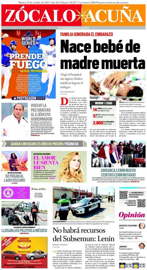 Periódico Zócalo   Cd. Acuña  México . Periódicos de ...
